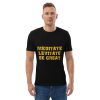 Unisex organic cotton t-shirt - Yellow Text - Image 6